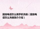 固定電話(huà)怎么用手機(jī)充值（固定電話(huà)怎么充值簡(jiǎn)介介紹）
