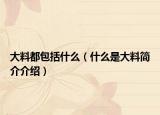 大料都包括什么（什么是大料簡介介紹）