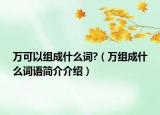 萬可以組成什么詞?（萬組成什么詞語(yǔ)簡(jiǎn)介介紹）
