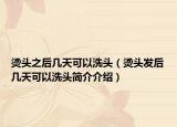 燙頭之后幾天可以洗頭（燙頭發(fā)后幾天可以洗頭簡介介紹）