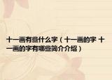 十一畫有些什么字（十一畫的字 十一畫的字有哪些簡介介紹）