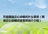 開啟網(wǎng)易云心動(dòng)模式什么意思（網(wǎng)易云心動(dòng)模式啥意思簡(jiǎn)介介紹）