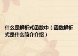 什么是解析式函數(shù)中（函數(shù)解析式是什么簡(jiǎn)介介紹）