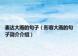 表達(dá)大雨的句子（形容大雨的句子簡介介紹）