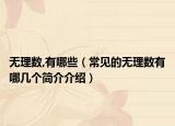 無理數,有哪些（常見的無理數有哪幾個簡介介紹）