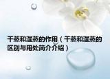干蒸和濕蒸的作用（干蒸和濕蒸的區(qū)別與用處簡介介紹）