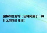因特網(wǎng)也稱為（因特網(wǎng)屬于一種什么網(wǎng)簡介介紹）