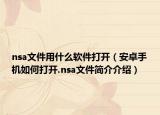 nsa文件用什么軟件打開（安卓手機如何打開.nsa文件簡介介紹）