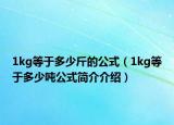 1kg等于多少斤的公式（1kg等于多少噸公式簡介介紹）