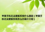 蘋果手機(jī)無(wú)法更新系統(tǒng)什么原因（蘋果手機(jī)無(wú)法更新系統(tǒng)怎么辦簡(jiǎn)介介紹）