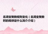 名詞變復(fù)數(shù)規(guī)則變化（名詞變復(fù)數(shù)時的規(guī)律是什么簡介介紹）