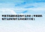 蘋果手機刷機有沒有什么壞處（蘋果刷機有什么好處有什么壞處簡介介紹）