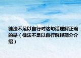 徒法不足以自行對這句話理解正確的是（徒法不足以自行解釋簡介介紹）