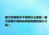 格力空調(diào)制冷不制熱什么原因（格力空調(diào)不制熱的原因有哪些簡介介紹）