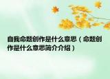 自我命題創(chuàng)作是什么意思（命題創(chuàng)作是什么意思簡介介紹）