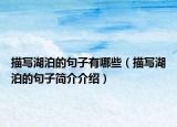 描寫湖泊的句子有哪些（描寫湖泊的句子簡(jiǎn)介介紹）
