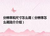 分辨率和尺寸怎么調(diào)（分辨率怎么調(diào)簡介介紹）