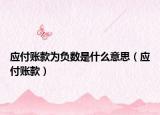 應(yīng)付賬款為負(fù)數(shù)是什么意思（應(yīng)付賬款）