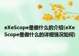 eXeScope是做什么的介紹(eXeScope是做什么的詳細(xì)情況如何)