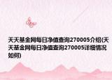天天基金網(wǎng)每日凈值查詢270005介紹(天天基金網(wǎng)每日凈值查詢270005詳細(xì)情況如何)