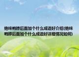 絕味鴨脖后面加個(gè)什么成語好介紹(絕味鴨脖后面加個(gè)什么成語好詳細(xì)情況如何)