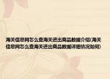 海關信息網(wǎng)怎么查海關進出商品數(shù)據(jù)介紹(海關信息網(wǎng)怎么查海關進出商品數(shù)據(jù)詳細情況如何)