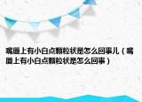 嘴唇上有小白點(diǎn)顆粒狀是怎么回事兒（嘴唇上有小白點(diǎn)顆粒狀是怎么回事）