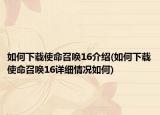 如何下載使命召喚16介紹(如何下載使命召喚16詳細情況如何)