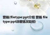 營(yíng)銷(filetype:ppt介紹 營(yíng)銷 filetype:ppt詳細(xì)情況如何)