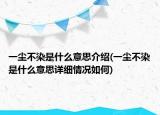 一塵不染是什么意思介紹(一塵不染是什么意思詳細情況如何)