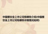 中國餐飲業(yè)上市公司有哪些介紹(中國餐飲業(yè)上市公司有哪些詳細(xì)情況如何)