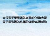 大漢天子里張湯怎么死的介紹(大漢天子里張湯怎么死的詳細情況如何)