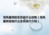 龍鳳呈祥的生肖是什么動物（龍鳳呈祥是指什么生肖簡介介紹）