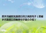 愿歲月被時(shí)光溫柔以待之類的句子（愿被歲月溫柔以待唯美句子簡介介紹）