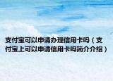 支付寶可以申請辦理信用卡嗎（支付寶上可以申請信用卡嗎簡介介紹）