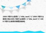 1000-7是什么意思