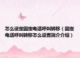 怎么設(shè)定固定電話呼叫轉(zhuǎn)移（固定電話呼叫轉(zhuǎn)移怎么設(shè)置簡介介紹）