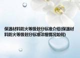 保溫材料防火等級(jí)劃分標(biāo)準(zhǔn)介紹(保溫材料防火等級(jí)劃分標(biāo)準(zhǔn)詳細(xì)情況如何)