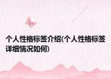 個(gè)人性格標(biāo)簽介紹(個(gè)人性格標(biāo)簽詳細(xì)情況如何)