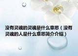 沒有靈魂的靈魂是什么意思（沒有靈魂的人是什么意思簡介介紹）