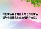 支付寶沾福卡有什么用（支付寶沾福氣卡是什么怎么獲得簡(jiǎn)介介紹）