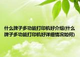 什么牌子多功能打印機(jī)好介紹(什么牌子多功能打印機(jī)好詳細(xì)情況如何)