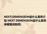 NEXT(DIMENSION是什么意思介紹 NEXT DIMENSION是什么意思詳細(xì)情況如何)