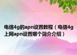 電信4g的apn設(shè)置教程（電信4g上網(wǎng)apn設(shè)置哪個(gè)簡介介紹）