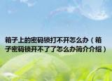 箱子上的密碼鎖打不開(kāi)怎么辦（箱子密碼鎖開(kāi)不了了怎么辦簡(jiǎn)介介紹）