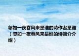 忽如一夜春風(fēng)來(lái)是誰(shuí)的詩(shī)作者是誰(shuí)（忽如一夜春風(fēng)來(lái)是誰(shuí)的詩(shī)簡(jiǎn)介介紹）