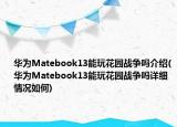 華為Matebook13能玩花園戰(zhàn)爭(zhēng)嗎介紹(華為Matebook13能玩花園戰(zhàn)爭(zhēng)嗎詳細(xì)情況如何)