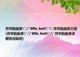 月字的由來