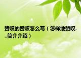 贊嘆的贊嘆怎么寫（怎樣地贊嘆...簡介介紹）