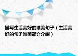描寫生活美好的唯美句子（生活美好的句子唯美簡(jiǎn)介介紹）